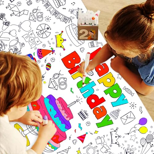 JUNQIU Giant Birthday Coloring Tablecloth - Save with Code - Image 8