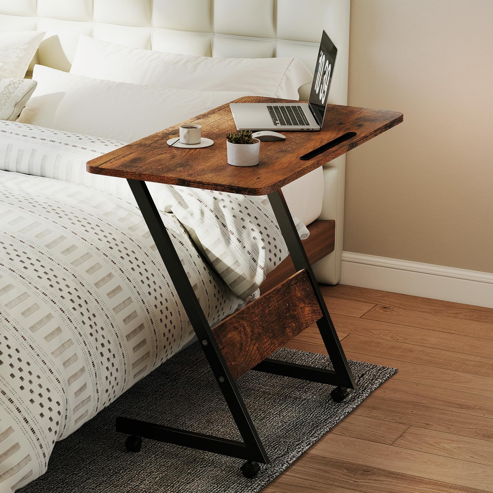 60% Off Funecy Overbed Bedside Table with Wheels