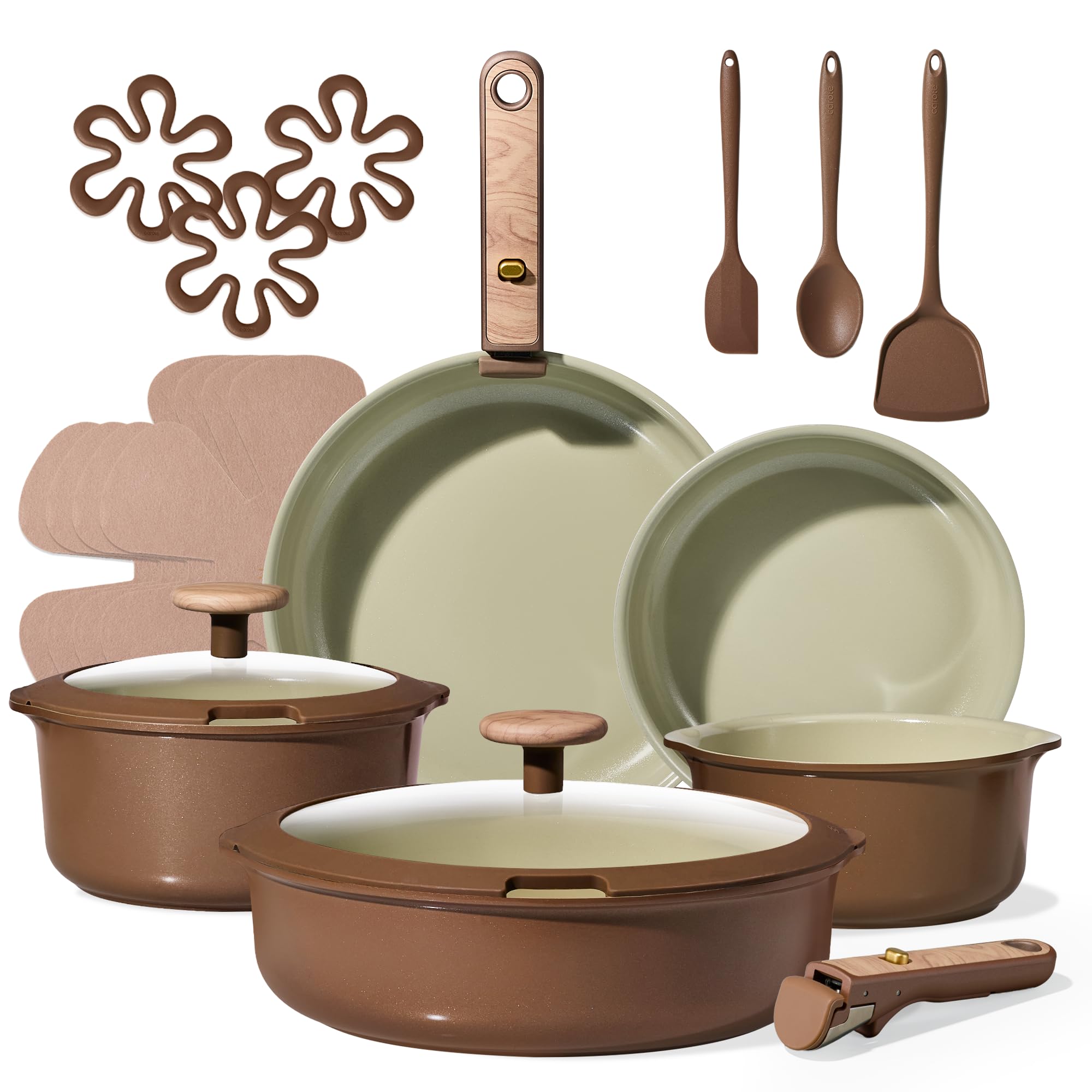 50% Off CAROTE 19-Piece Ceramic Cookware Set