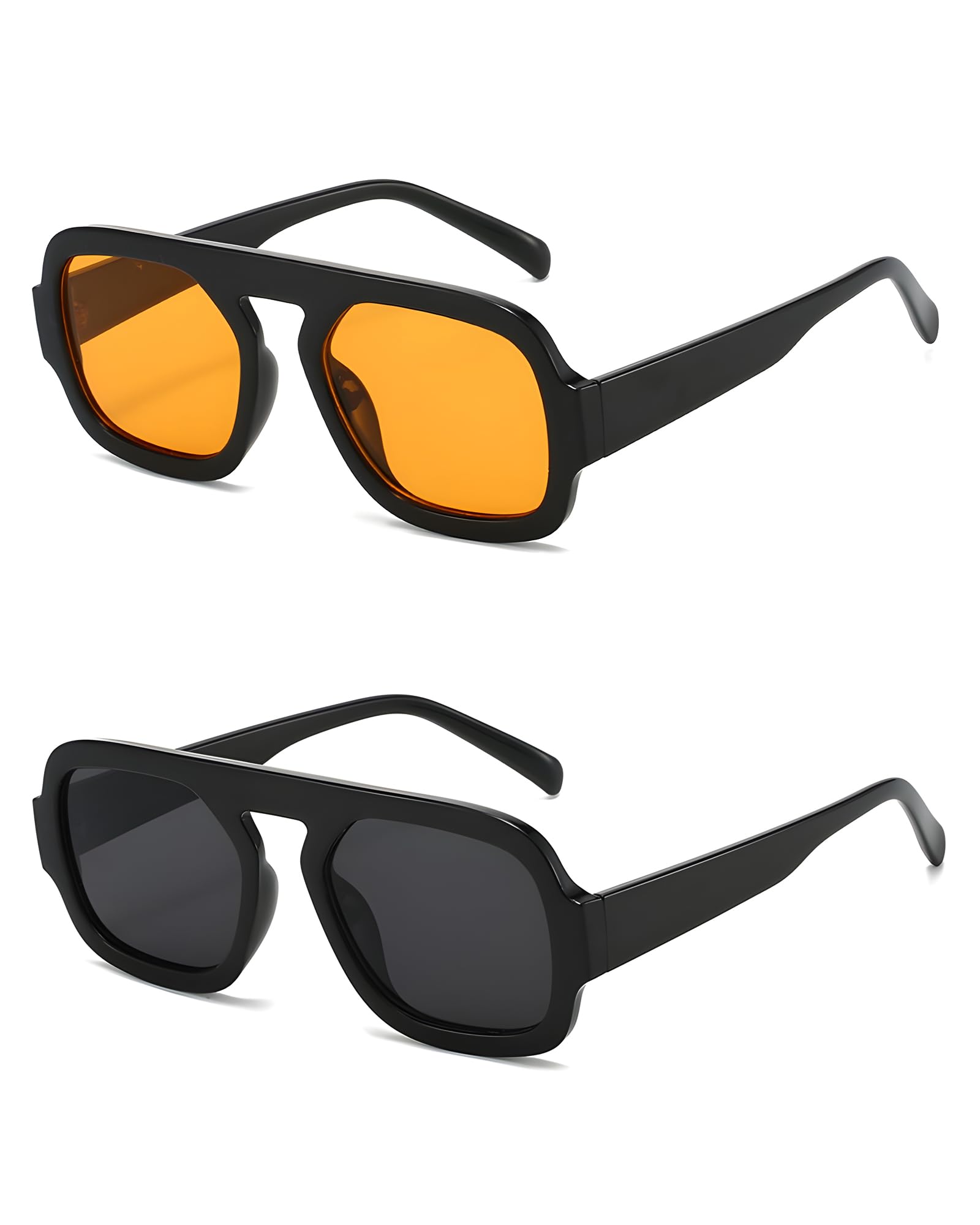 50% Off Oversized Retro Square Aviator Sunglasses for Women Men - Image 1