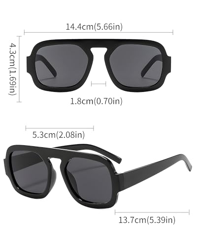 50% Off Oversized Retro Square Aviator Sunglasses for Women Men - Image 5