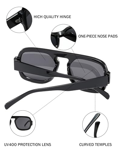 50% Off Oversized Retro Square Aviator Sunglasses for Women Men - Image 6