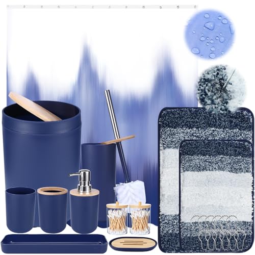 50% Off iMucci 10-Piece Navy Blue Bathroom Accessories Set - Image 2