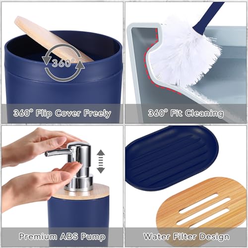 50% Off iMucci 10-Piece Navy Blue Bathroom Accessories Set - Image 3