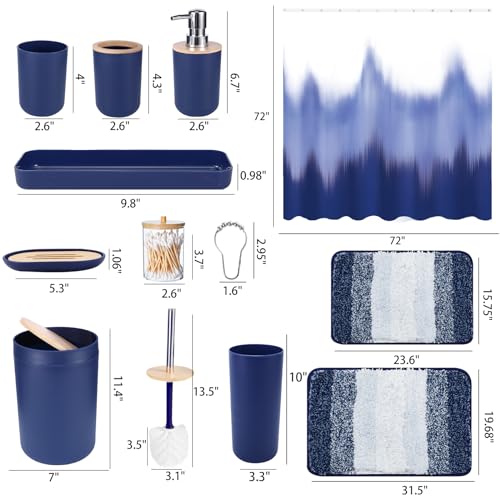 50% Off iMucci 10-Piece Navy Blue Bathroom Accessories Set - Image 7
