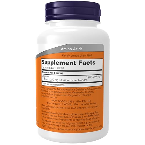 84% Off NOW Foods L-Lysine 1,000 mg – 100 Vegan Tablets - Image 3