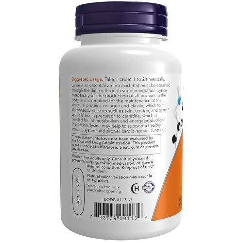 84% Off NOW Foods L-Lysine 1,000 mg – 100 Vegan Tablets - Image 4
