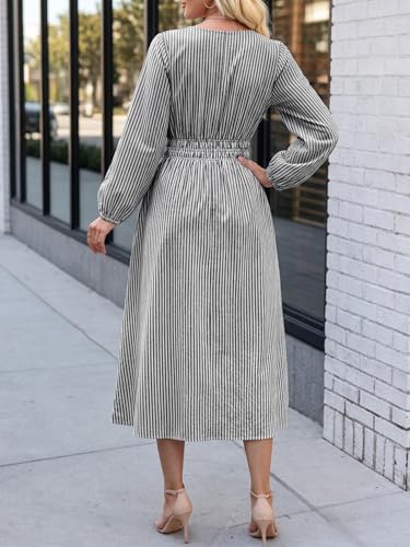 30% Off ANRABESS Striped Midi Dress – Code WAUPRTAJ - Image 5