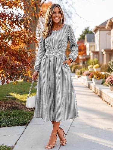 30% Off ANRABESS Striped Midi Dress – Code WAUPRTAJ - Image 6