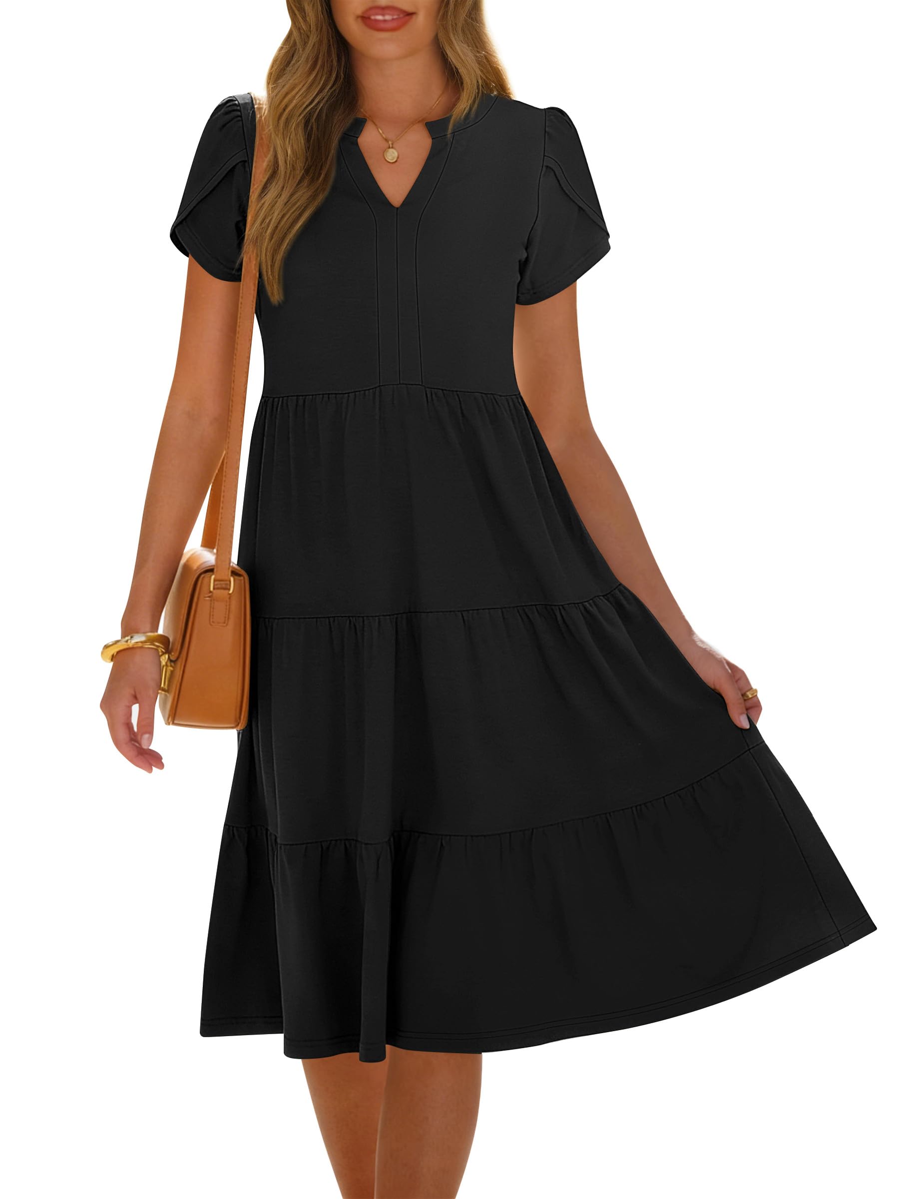 50% Off ANRABESS Women's Boho Sundress – V Neck Midi