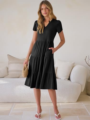 50% Off ANRABESS Women's Boho Sundress – V Neck Midi - Image 3