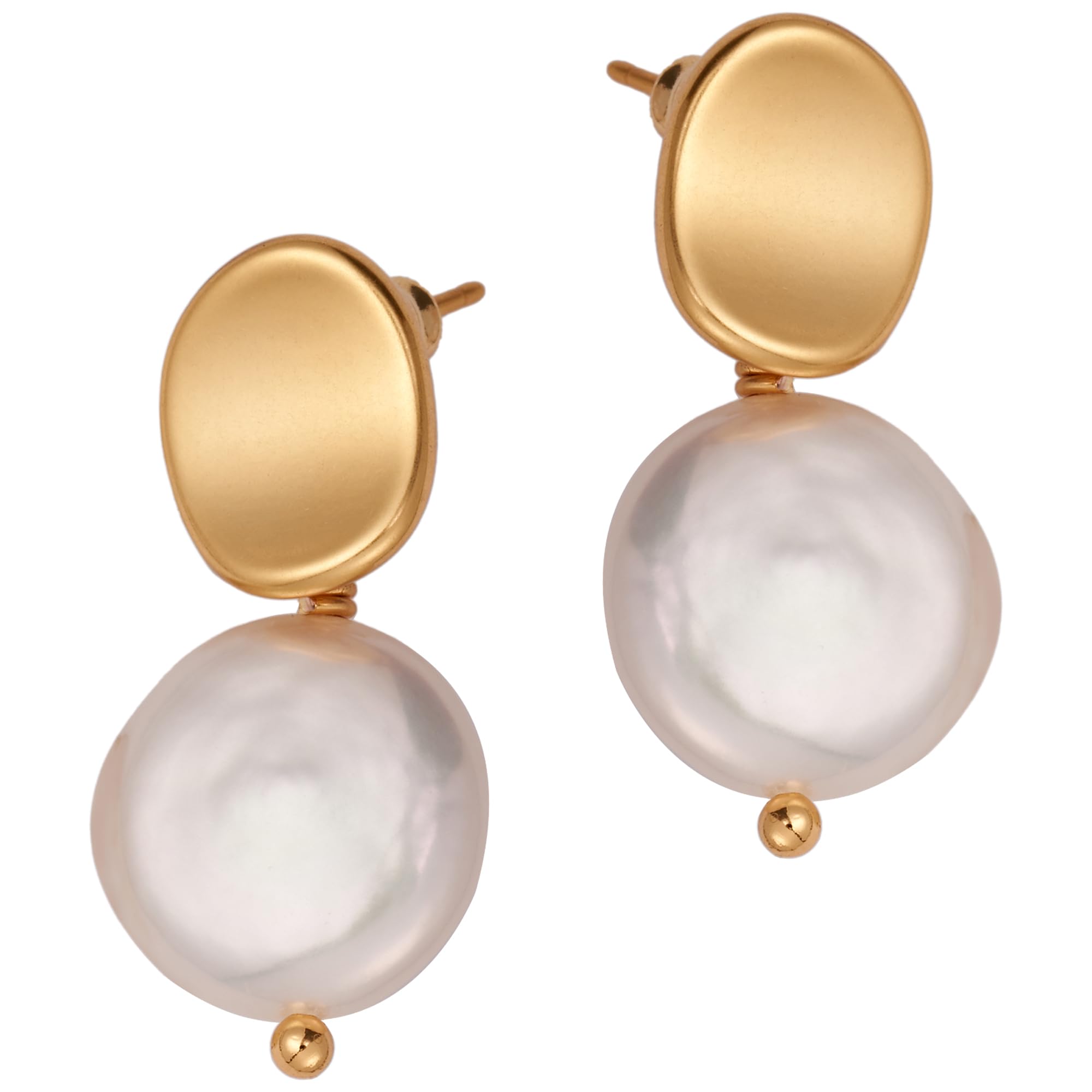 Baroque Pearl Drop Earrings for Women - 18k Gold Plated Deal