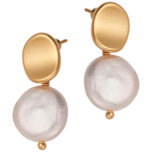 Baroque Pearl Drop Earrings for Women - 18k Gold Plated Deal - Image 2