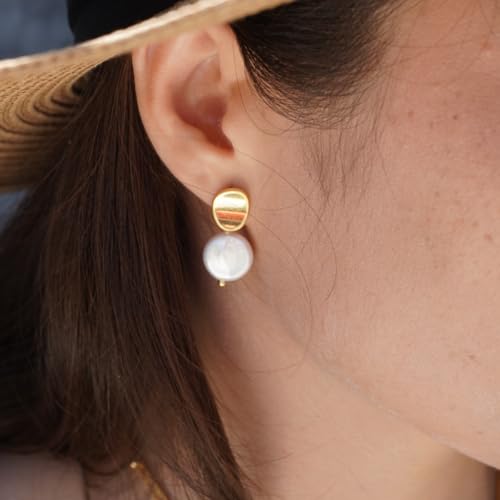 Baroque Pearl Drop Earrings for Women - 18k Gold Plated Deal - Image 5