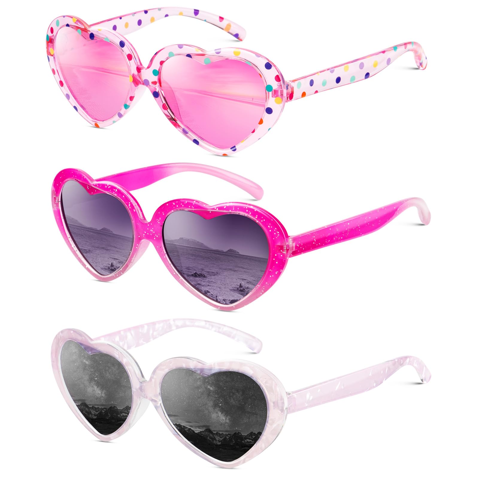 10% Off QALLY Kids Polarized Heart Sunglasses 3-Pack