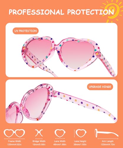 10% Off QALLY Kids Polarized Heart Sunglasses 3-Pack - Image 5
