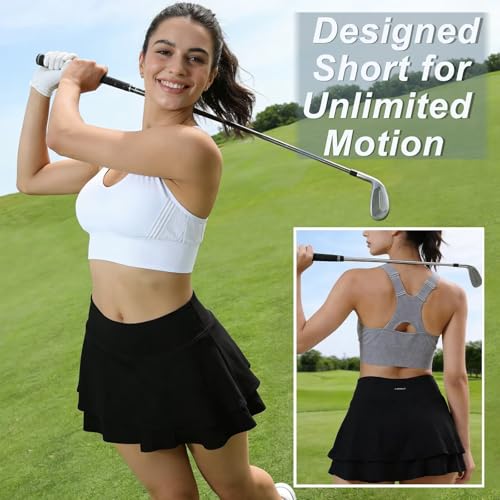 10% Off Womens Tennis Skirt with Shorts & Pockets - Image 6