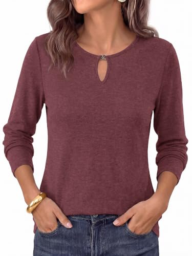 35% Off KIRUNDO Long Sleeve Keyhole Neck Tees for Women - Image 3