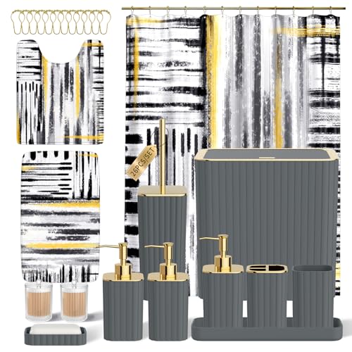 50% Off 26PC Grey Bathroom Accessory Set for a Stylish Upgrade - Image 2