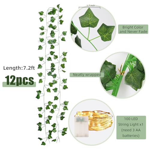 55% Off RECUTMS 86ft Ivy Vines with LED Lights - Image 2