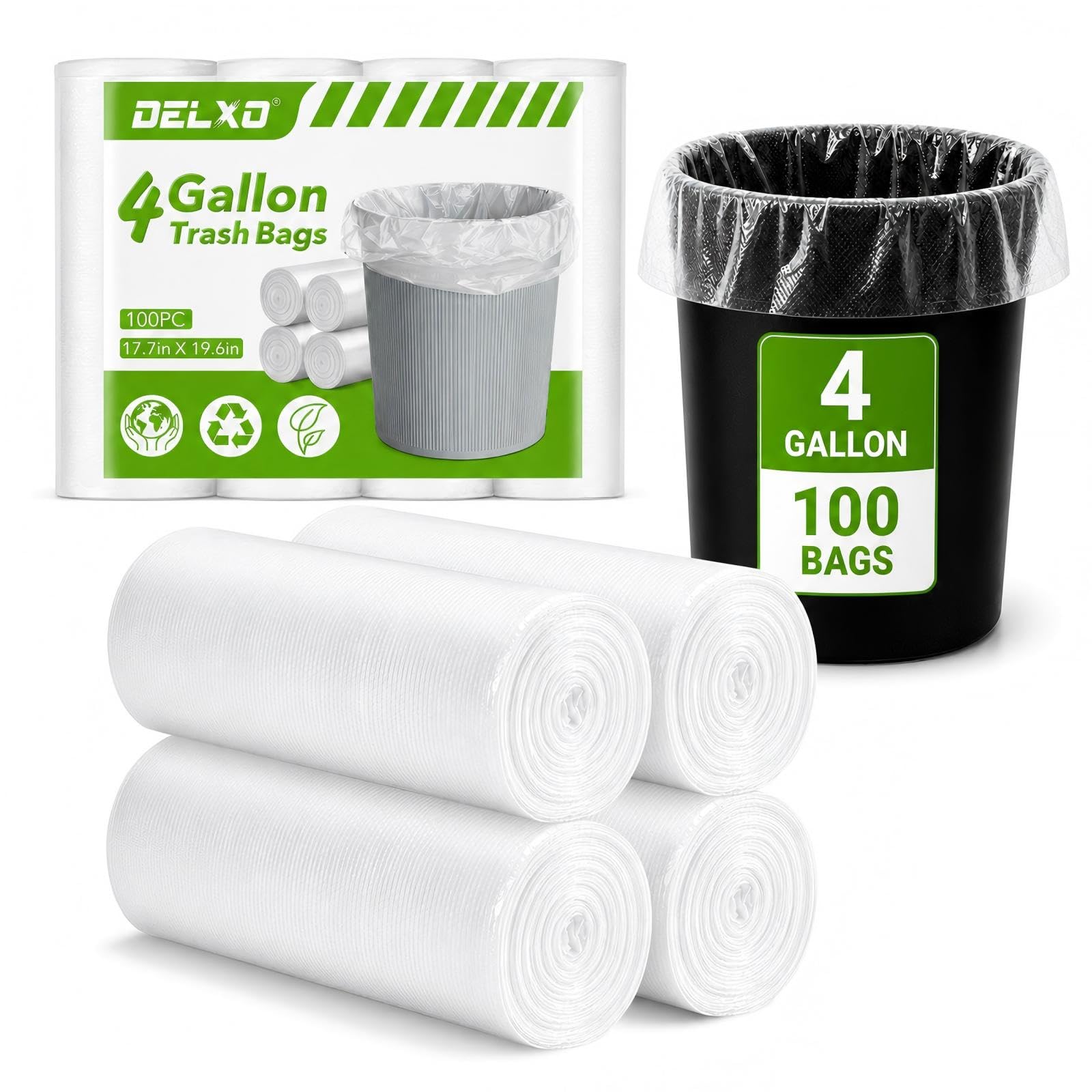 43% Off Delxo 4-Gallon Trash Bags – 100 Count