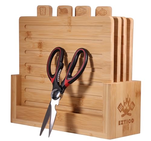 30% Off Bamboo Cutting Board Set with Scissors - Image 2