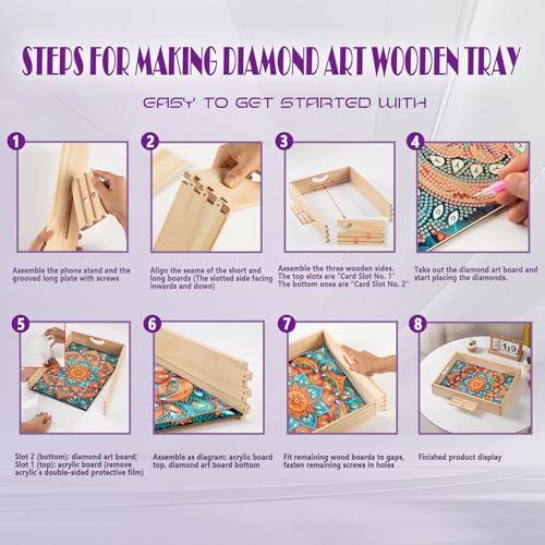 50% Off EWJRNSF Diamond Painting Wooden Tray Craft Kit - Image 3