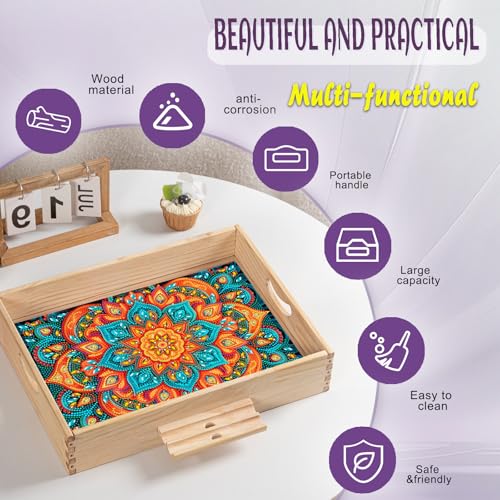 50% Off EWJRNSF Diamond Painting Wooden Tray Craft Kit - Image 4
