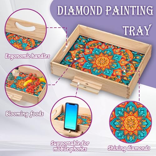 50% Off EWJRNSF Diamond Painting Wooden Tray Craft Kit - Image 5