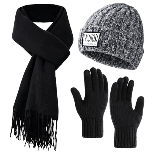Save 17% on Winter Hat, Scarf & Touchscreen Gloves Set - Image 1
