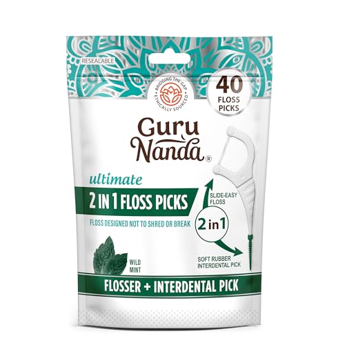 7% Off GuruNanda 2-in-1 Dental Floss Picks (40 Count) - Image 1