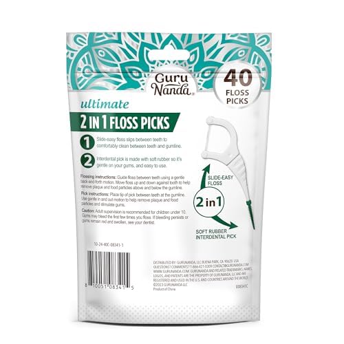 7% Off GuruNanda 2-in-1 Dental Floss Picks (40 Count) - Image 2