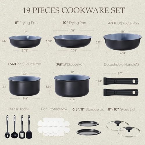 50% Off CAROTE 19-Piece Ceramic Cookware Set - Image 2