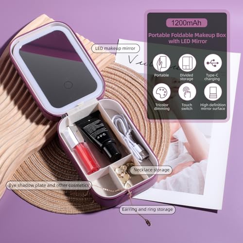 50% Off BS-MALL LED Travel Makeup Mirror Case - Image 2