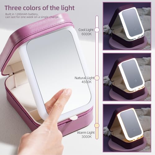 50% Off BS-MALL LED Travel Makeup Mirror Case - Image 3