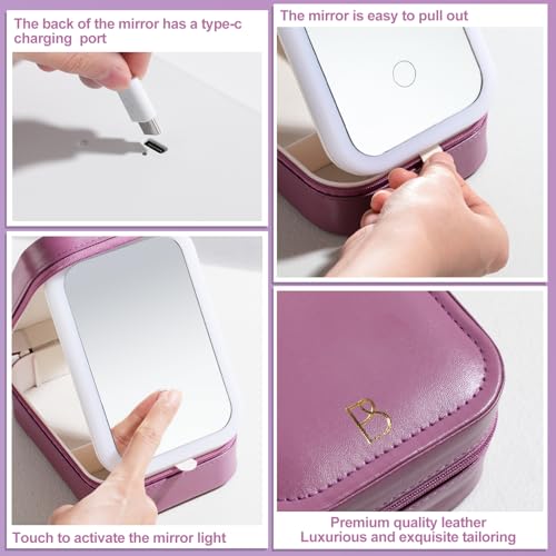 50% Off BS-MALL LED Travel Makeup Mirror Case - Image 4