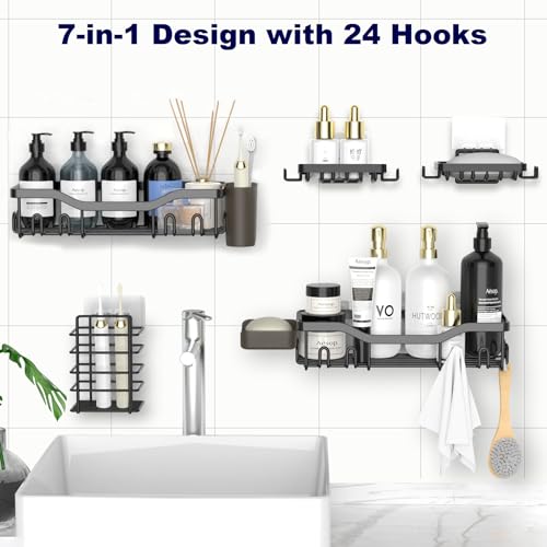 62% Off NESOMI 7-Pack Shower Caddy Organizer with Adhesive - Image 4