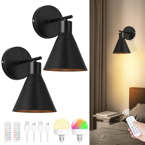 50% Off Modern Wireless LED Wall Sconces with Remote - Image 1