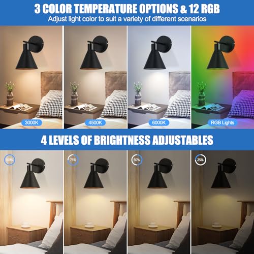 50% Off Modern Wireless LED Wall Sconces with Remote - Image 3