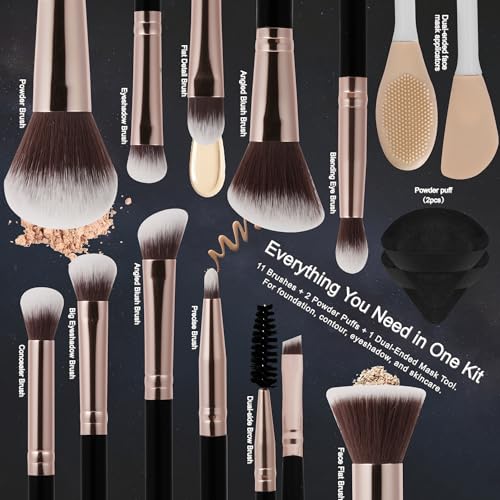 21% Off HEDIVIA 14-Piece Professional Makeup Brush Set - Image 3