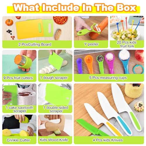 50% Off 46-Piece Montessori Kids Knife & Cooking Set - Image 3