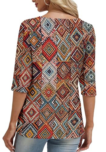 Dimur Women's 3/4 Sleeve Top - Affordable Asymmetrical Blouse - Image 5