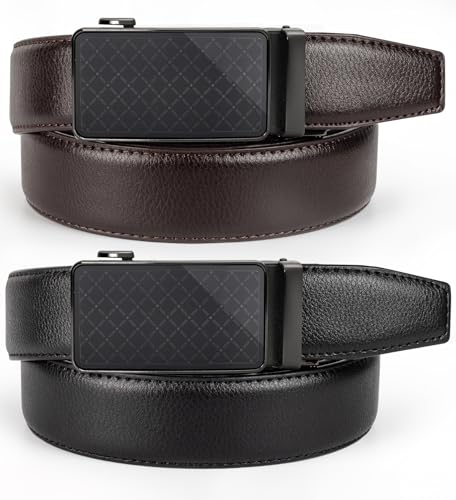 50% Off Men's 2-Pack Ratchet Leather Belts with Code WG4THTDO - Image 2