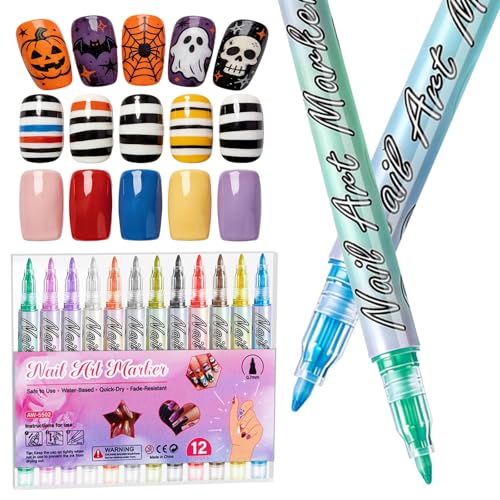 10% Off 12-Color Nail Art Pens for DIY Nail Designs - Image 1