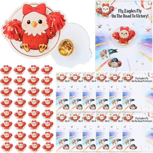 50% Off Cheerleader Gifts Bulk Pack with 32 Pins & Cards