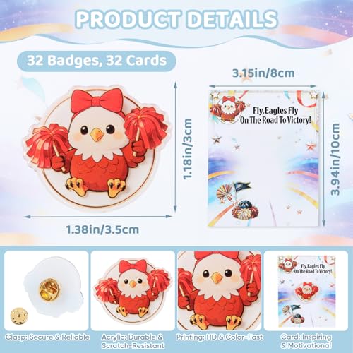 50% Off Cheerleader Gifts Bulk Pack with 32 Pins & Cards - Image 4