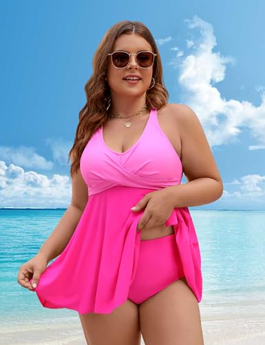 50% Off Edelqual Plus Size Tankini Swimsuit with Tummy Control - Image 2