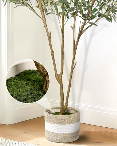 50% Off 6FT Artificial Olive Tree with Planter & Basket - Image 4