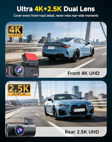 45% Off AXB 4K+2.5K Dual Dash Cam with 5G WiFi & 64GB Card - Image 2