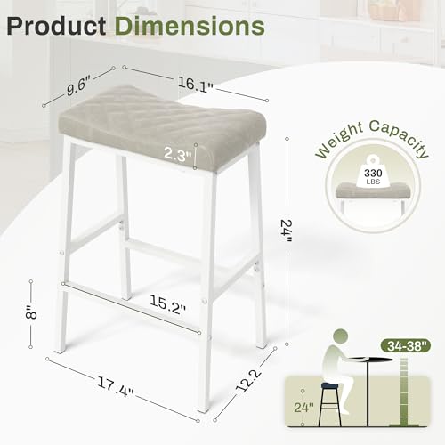 58% Off Compsia Counter Height Bar Stools Set of 4 - Image 2